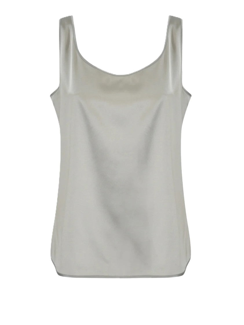 Max Mara Silk-Blend Sleeveless Top With Elegant Draped Back