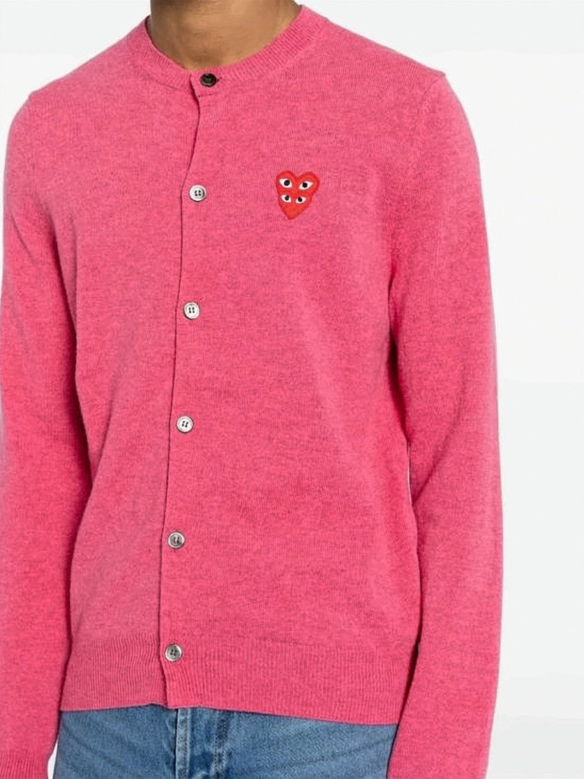 Comme Des Garçons Vibrant Pink Wool Cardigan