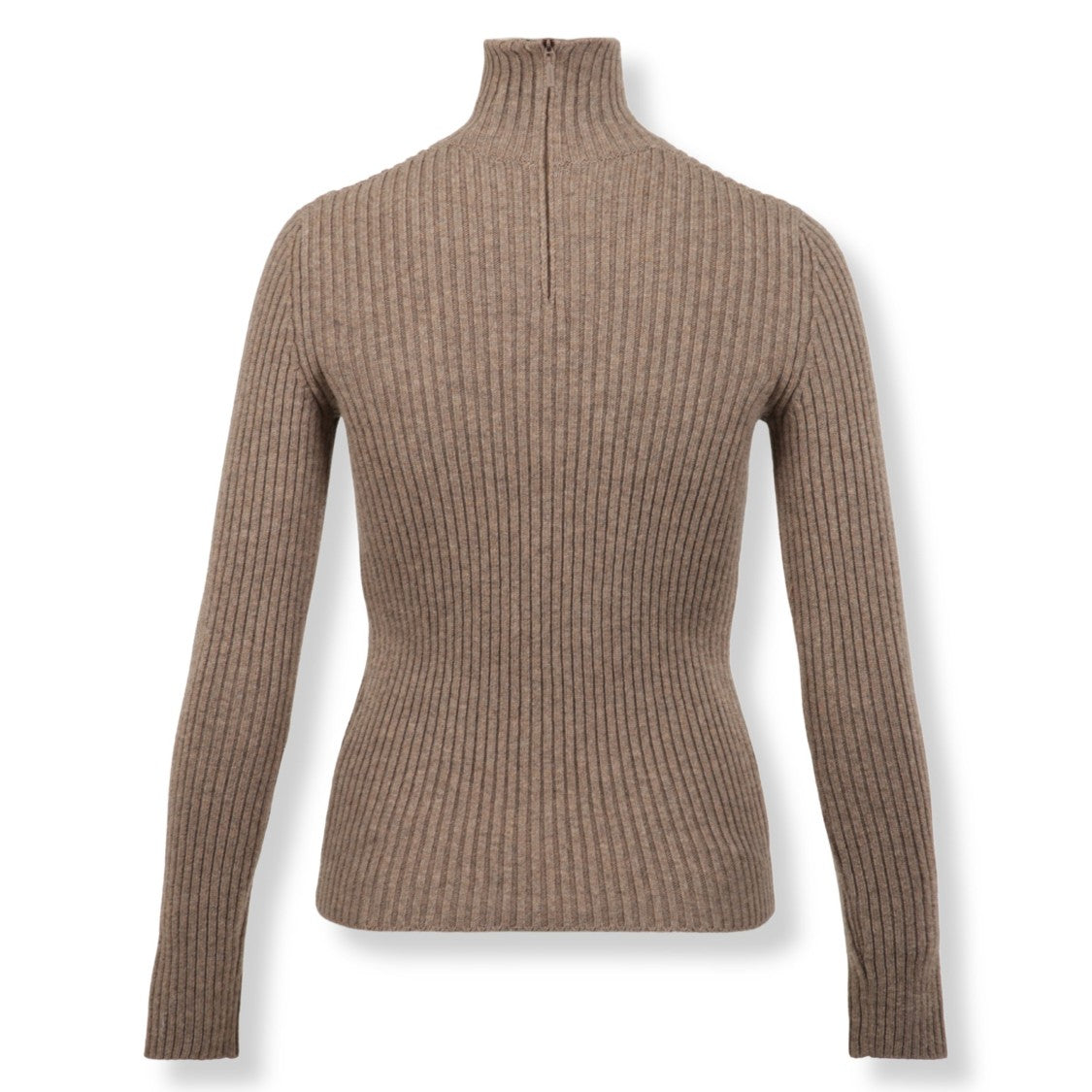 Max Mara Fitted Ribbed Knit Top With Half-Zip Closure