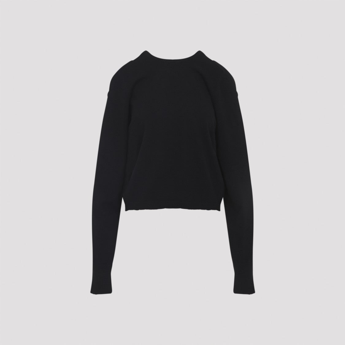 Maison Margiela Black Wool Crewneck Sweater With Signature Stitching