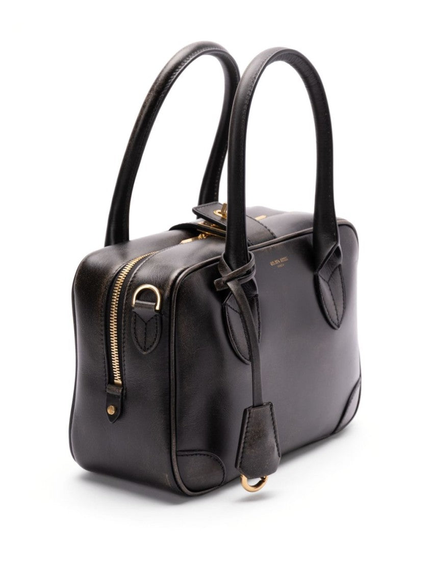 Golden Goose Structured Nero Leather Handbag