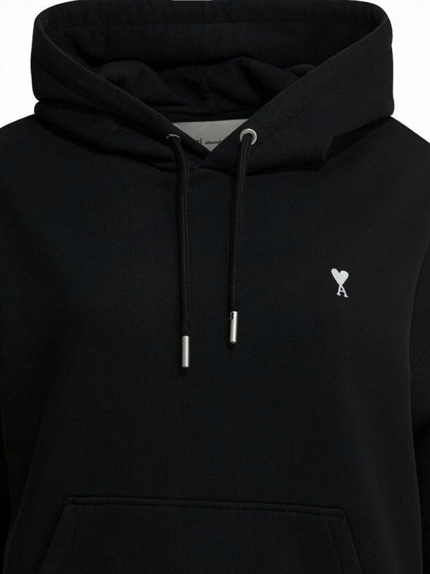 Ami Paris Cropped Heart Emblem Hoodie