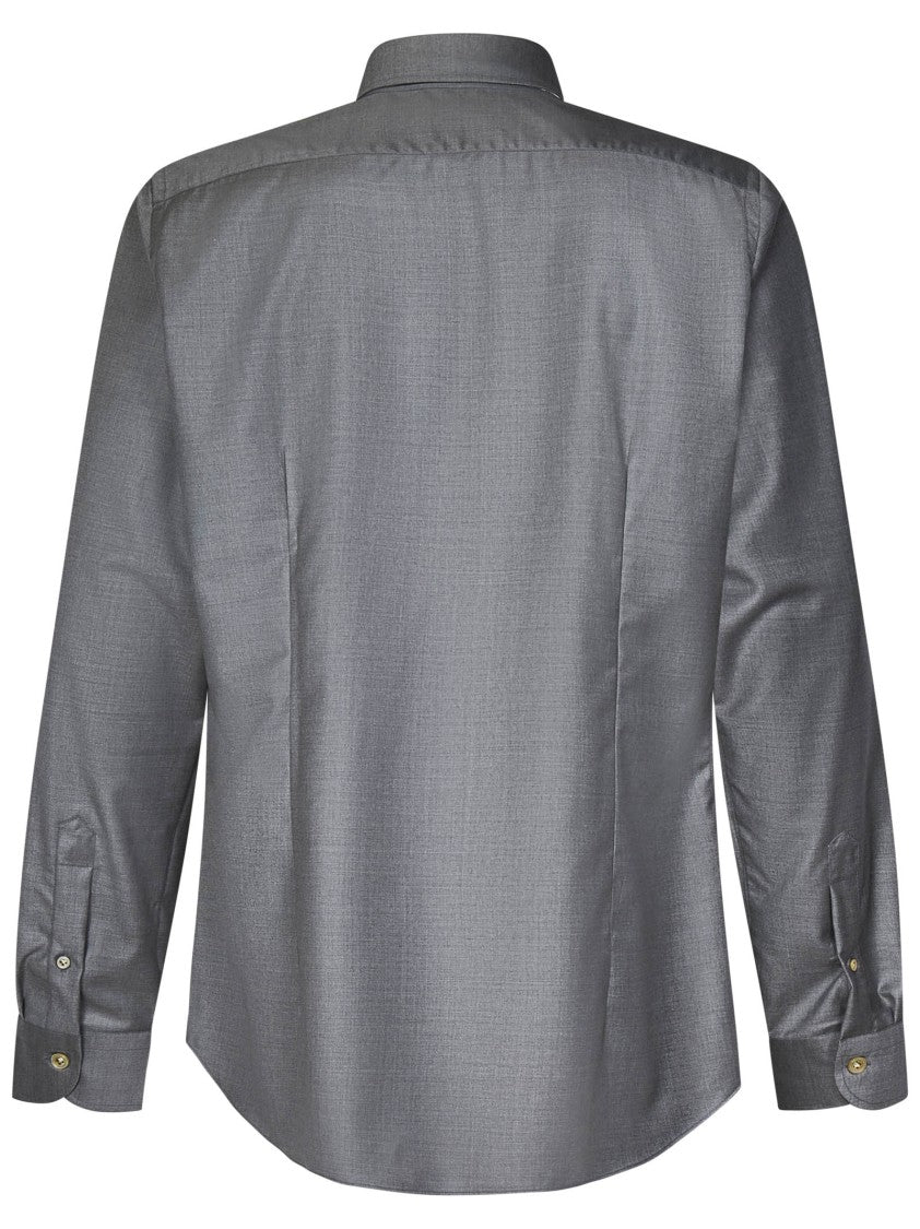 Franzese Collection Tailored Grey Shirt In Loro Piana Fabric