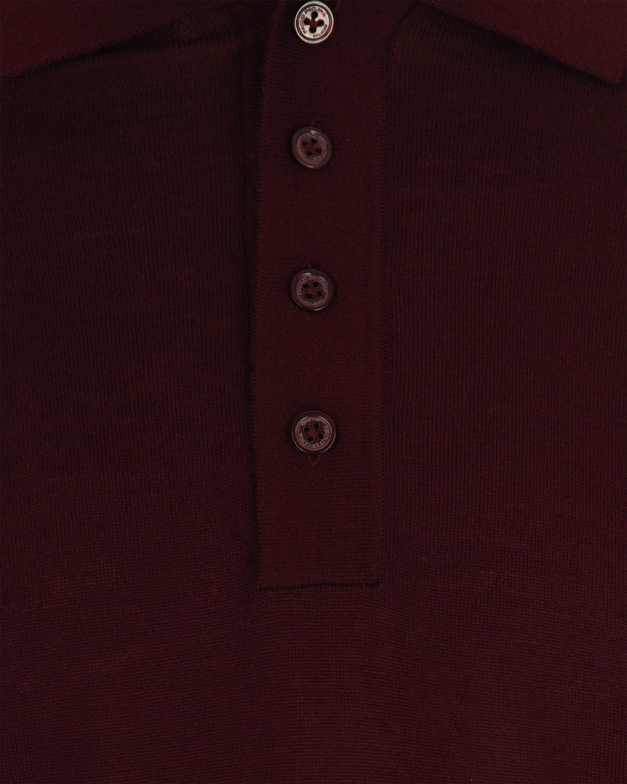 Paolo Pecora Bordeaux Knit Polo Shirt