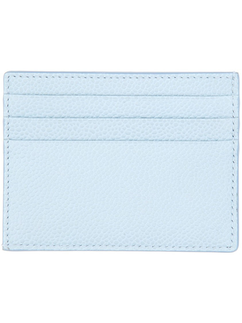 Thom Browne Calfskin Leather Card Holder With Textured Finish