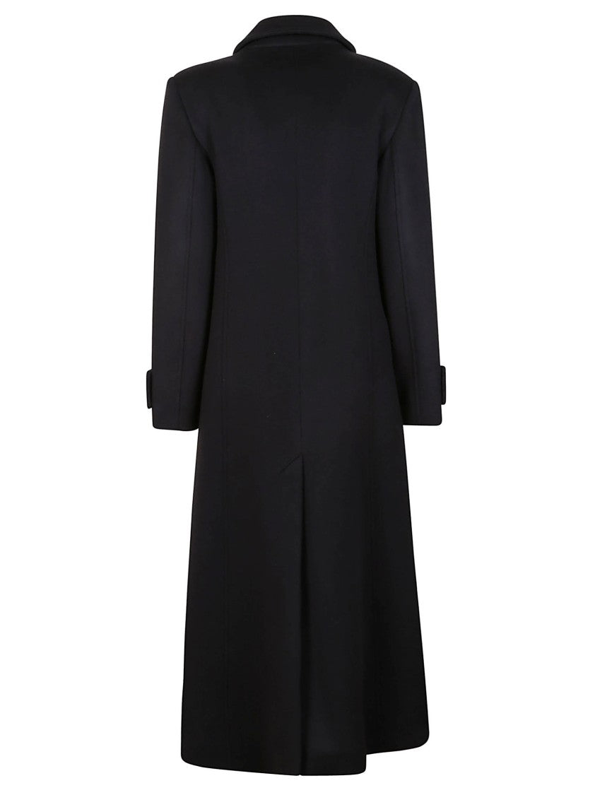 Alberta Ferretti Double-Breasted Wool Coat With Classic Lapel