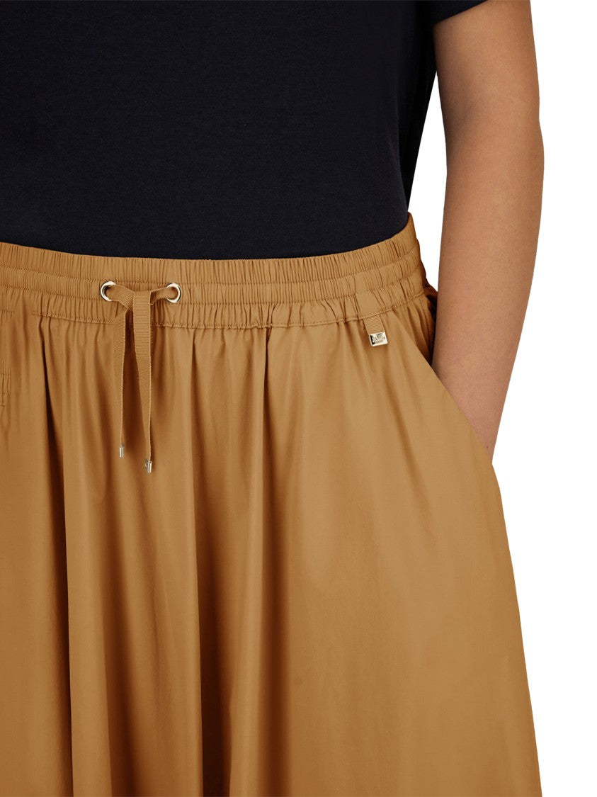 Herno Camel-Colored Skirt With Elastic Waistband And Flowing Silhouette