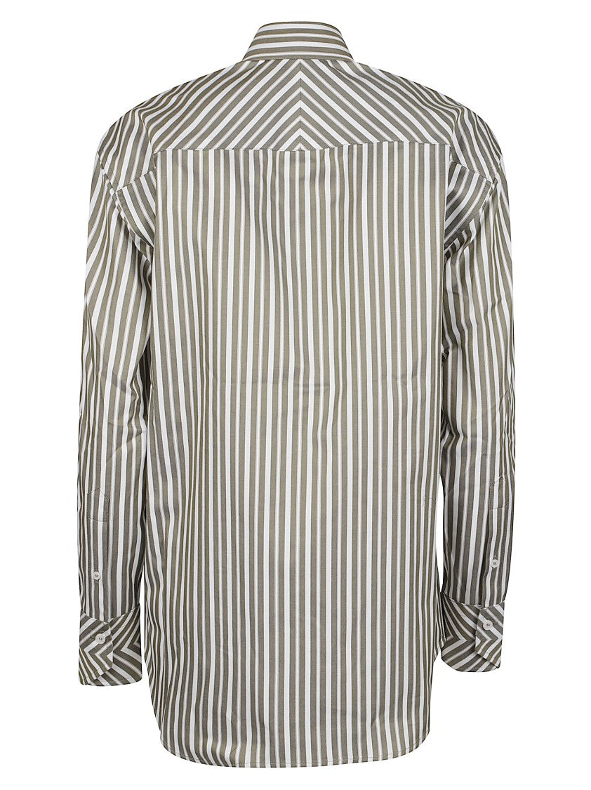 Victoria Beckham Pocket Detail Vertical Stripe Cotton Shirt