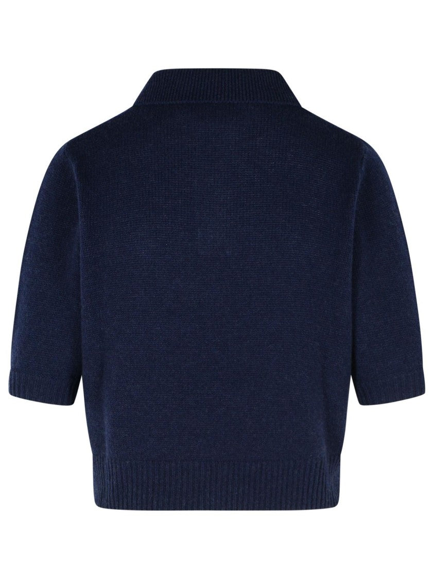 Marni Polo Sweater In Dark Blue Cashmere