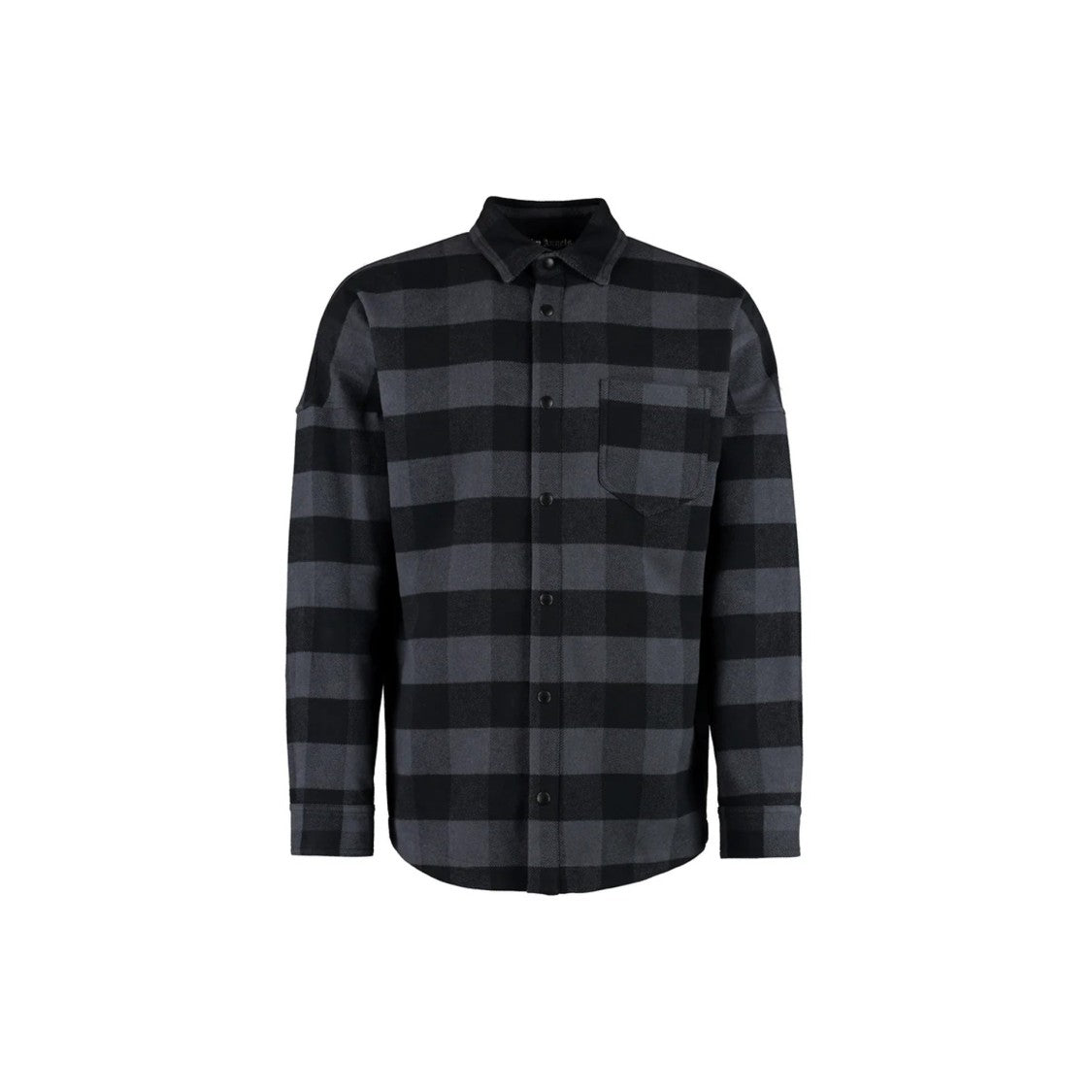 Palm Angels Checkered Cotton Overshirt With Classic Collar