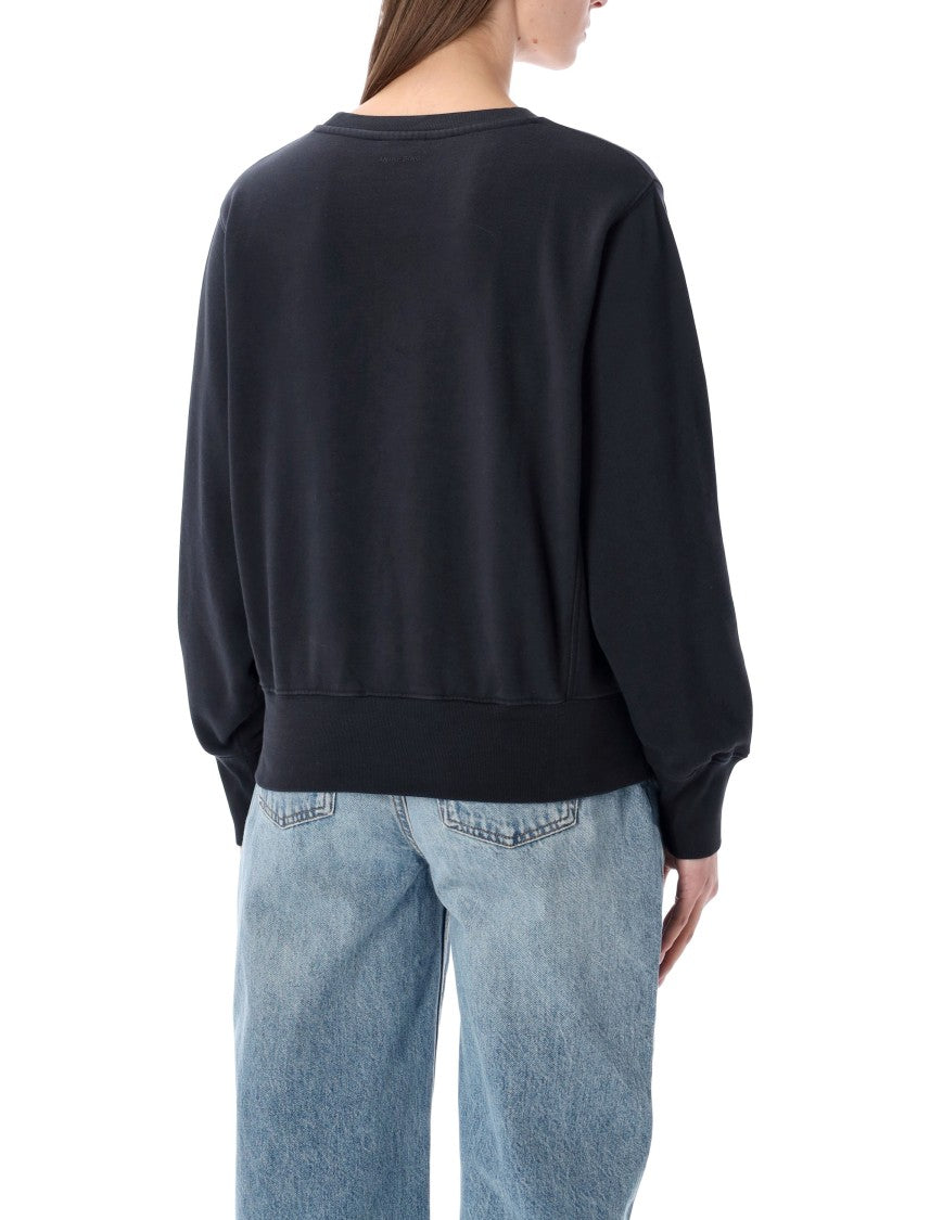 Anine Bing Harry Shrunken Embroidered Cotton Sweatshirt