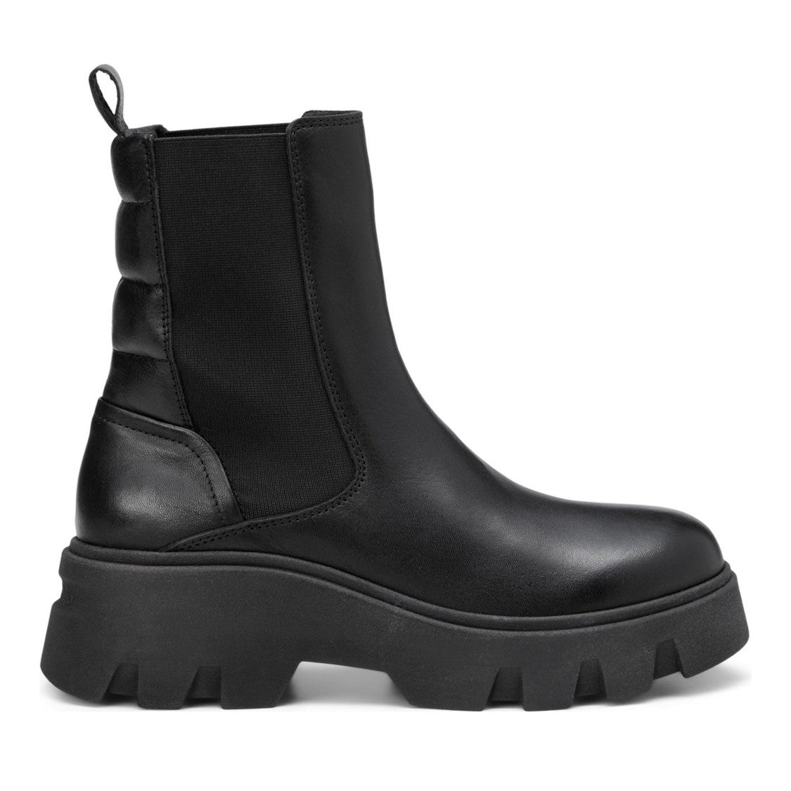 Marc O'polo Black Liliam 1A Chunky Sole Pull Tab Leather Boots