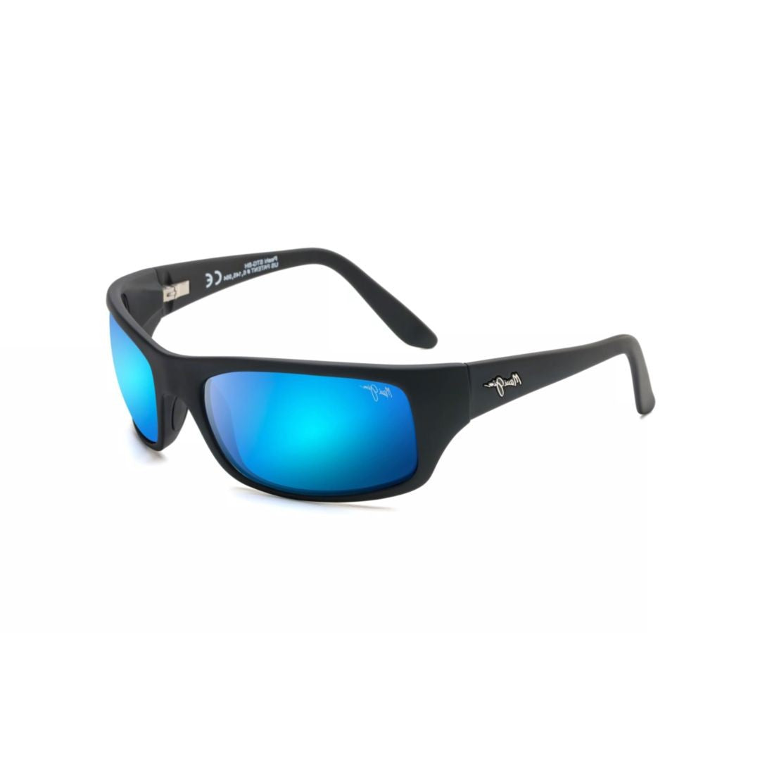 Maui Jim Matte Black Mj0202s Rectangular Sunglasses