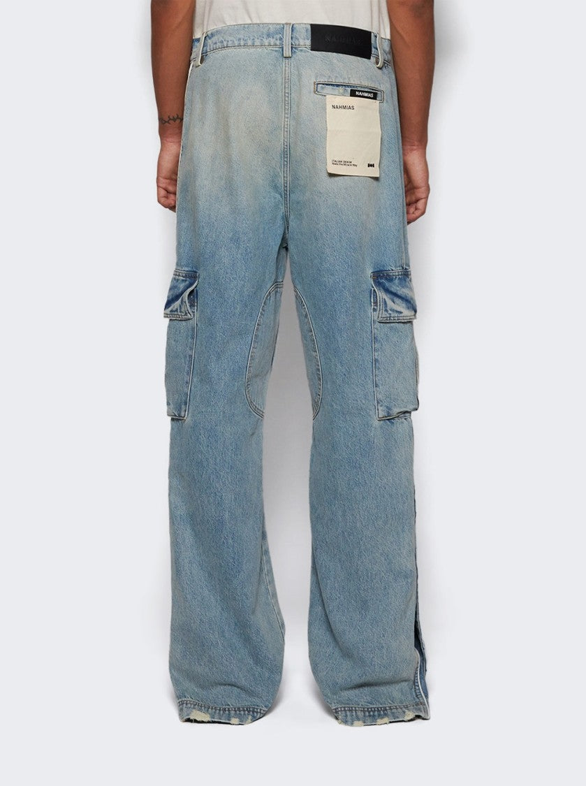 Nahmias Track Logo Cargos Jeans Light Wash