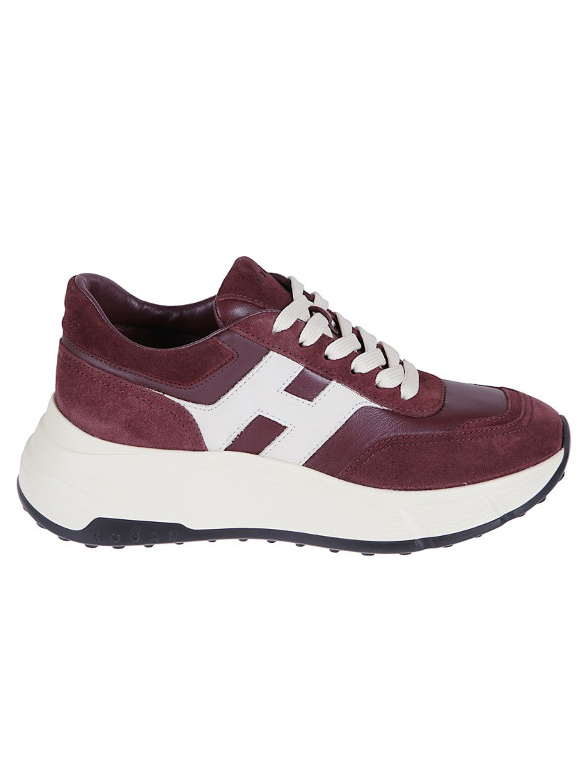 Hogan Burgundy Suede And Nappa Sneakers