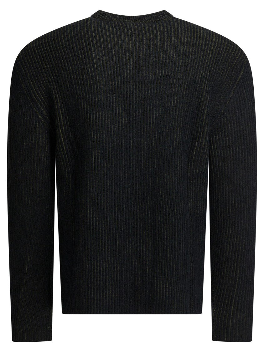 C.P. Company Ribbed Crew Neck Sweater With Distinctive Patch Detail