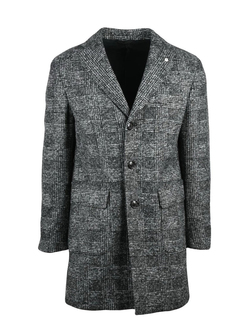 L.B.M. 1911 Grey-Black Polyester-Blend Coat