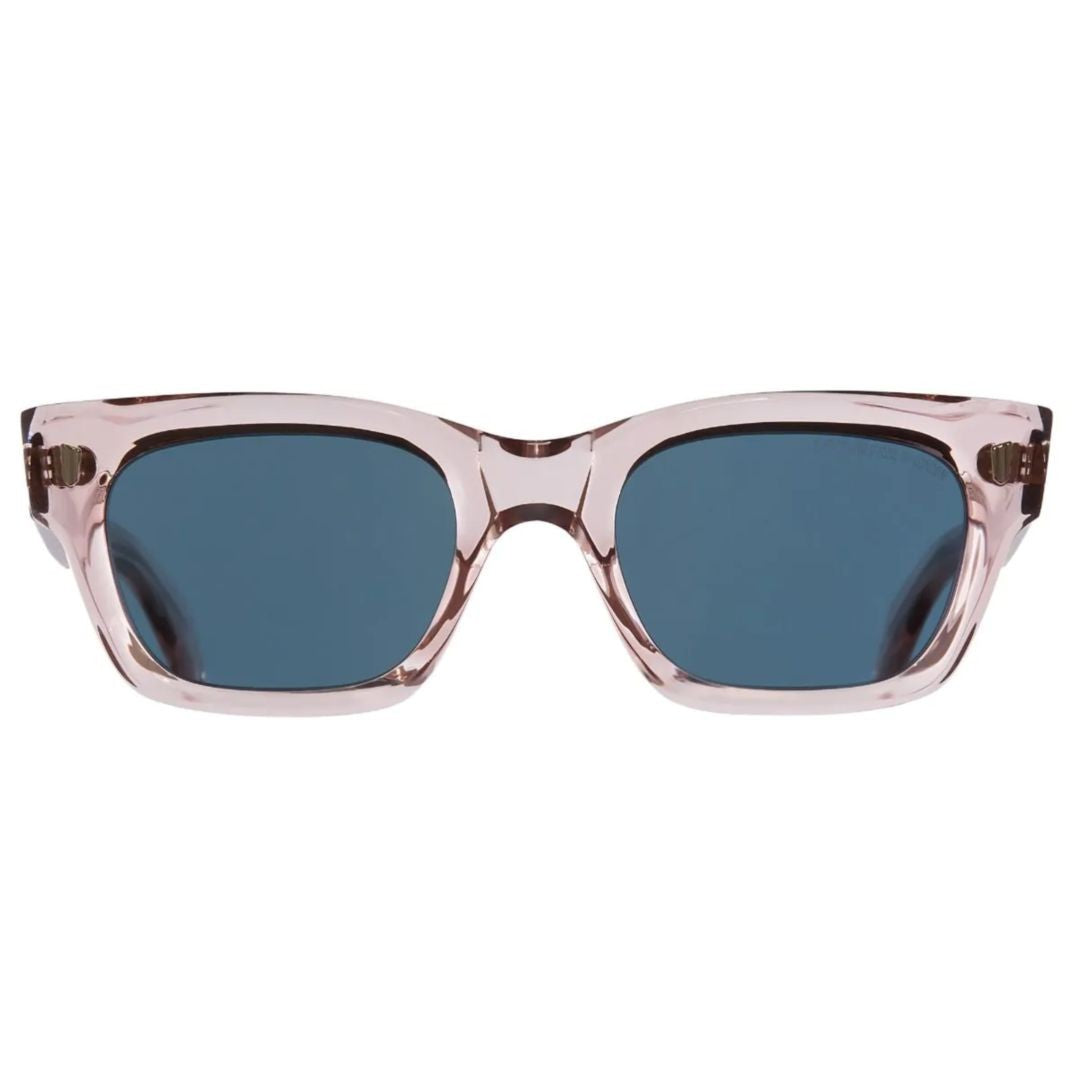 Cutler And Gross 1391-04 53Mm Translucent Light Pink Acetate Sunglasses With Deep Blue Lenses