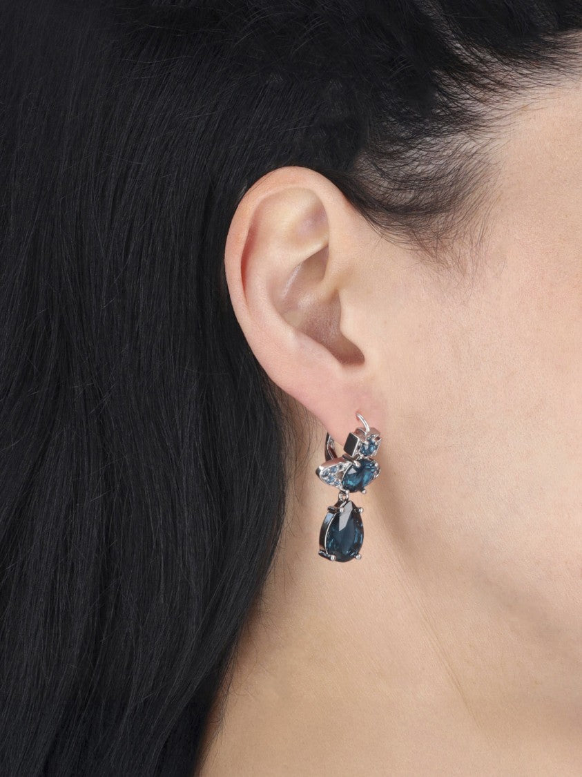 Vivienne Westwood Ismene Silvered Brass Crystal Orb Drop Earrings