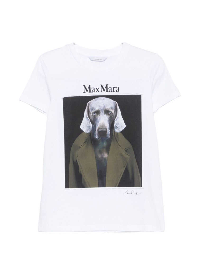 Max Mara Graphic Print Dog Top In Silk And Nylon Blend