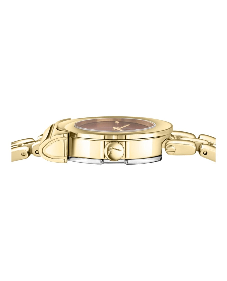 Ferragamo Gancino Bracelet Watch With Red Sunray Dial