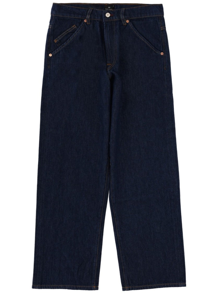 Ps Paul Smith Deep Indigo Faded Copper Rivets Jeans
