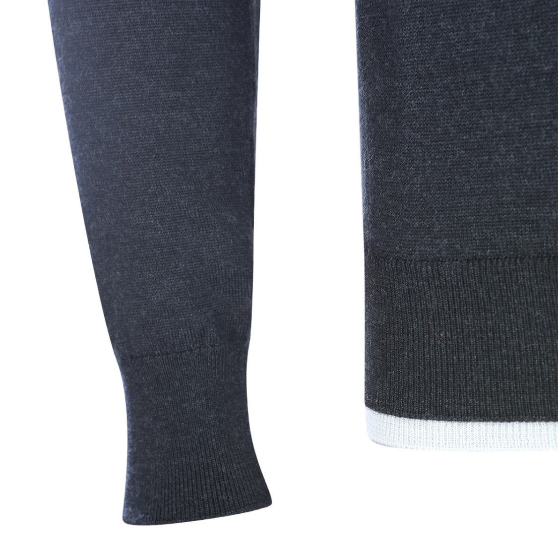 Eleventy Grey Sweater With Trimmed Crew Neckline