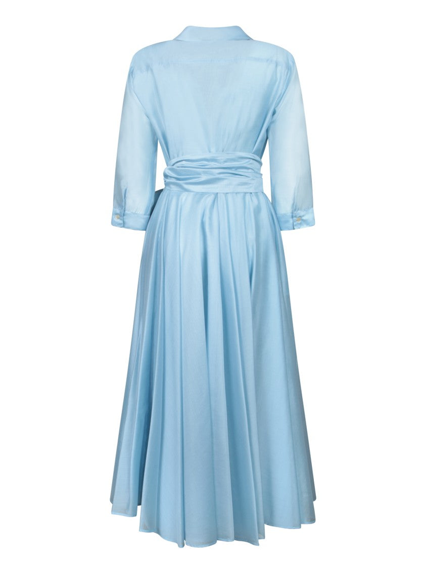 Blanca Vita Asymmetric Hem Midi Shirt Dress With Matching Belt