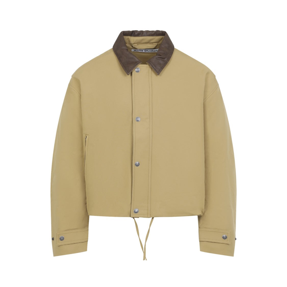 Acne Studios Cropped Boxy Jacket With Drawstring Hem And Contrasting Collar