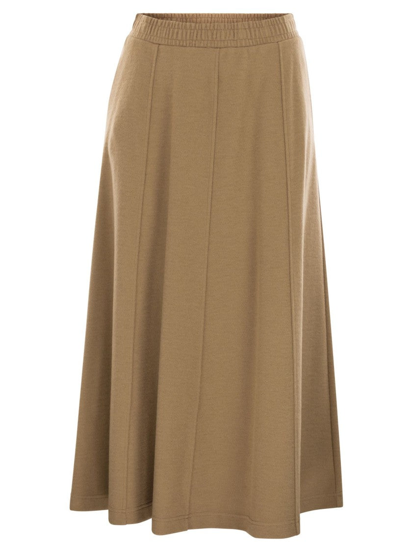 Max Mara Circeo - Jersey Skirt With Draped Effect
