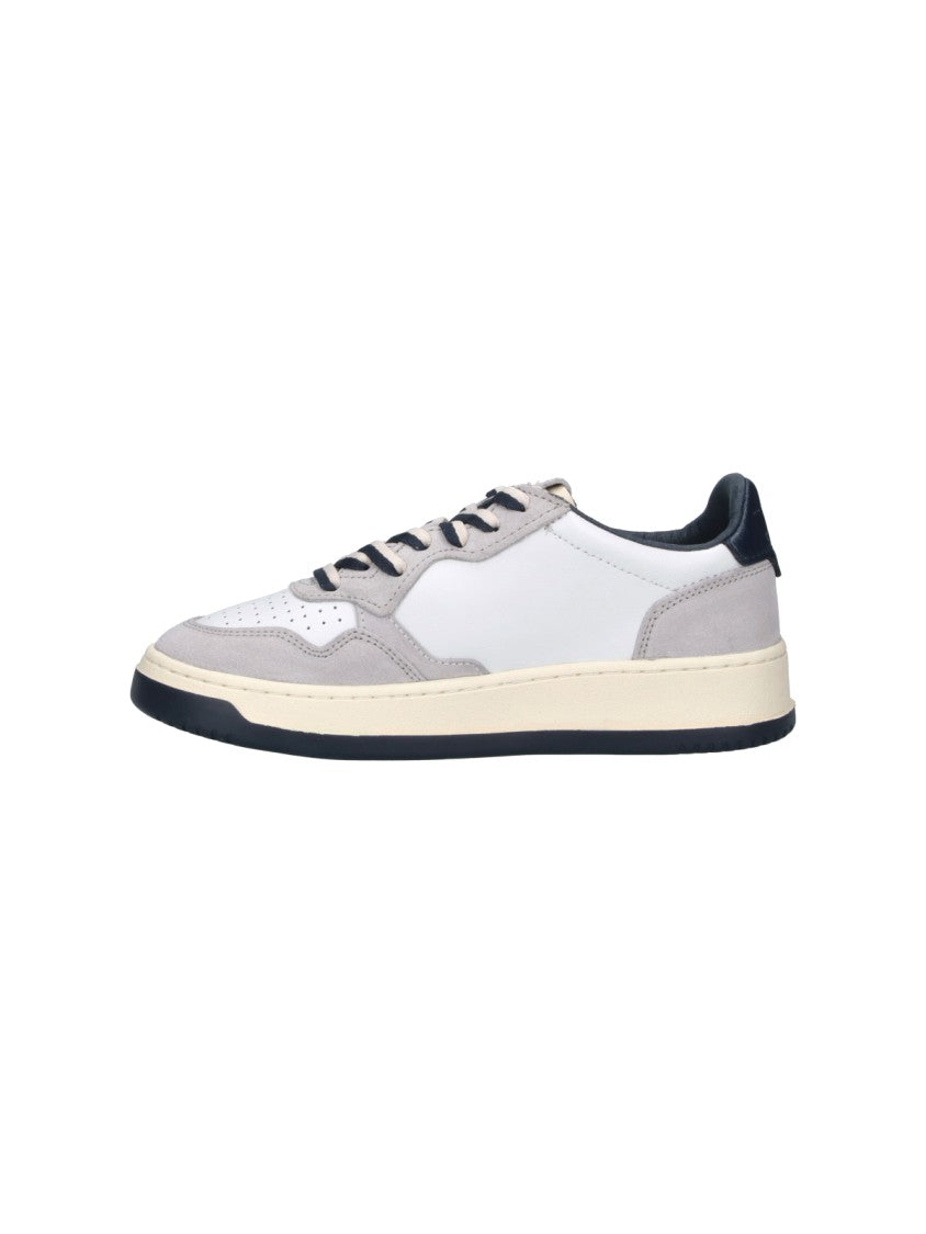 Autry White Medalist Grey Accent Leather Sneakers