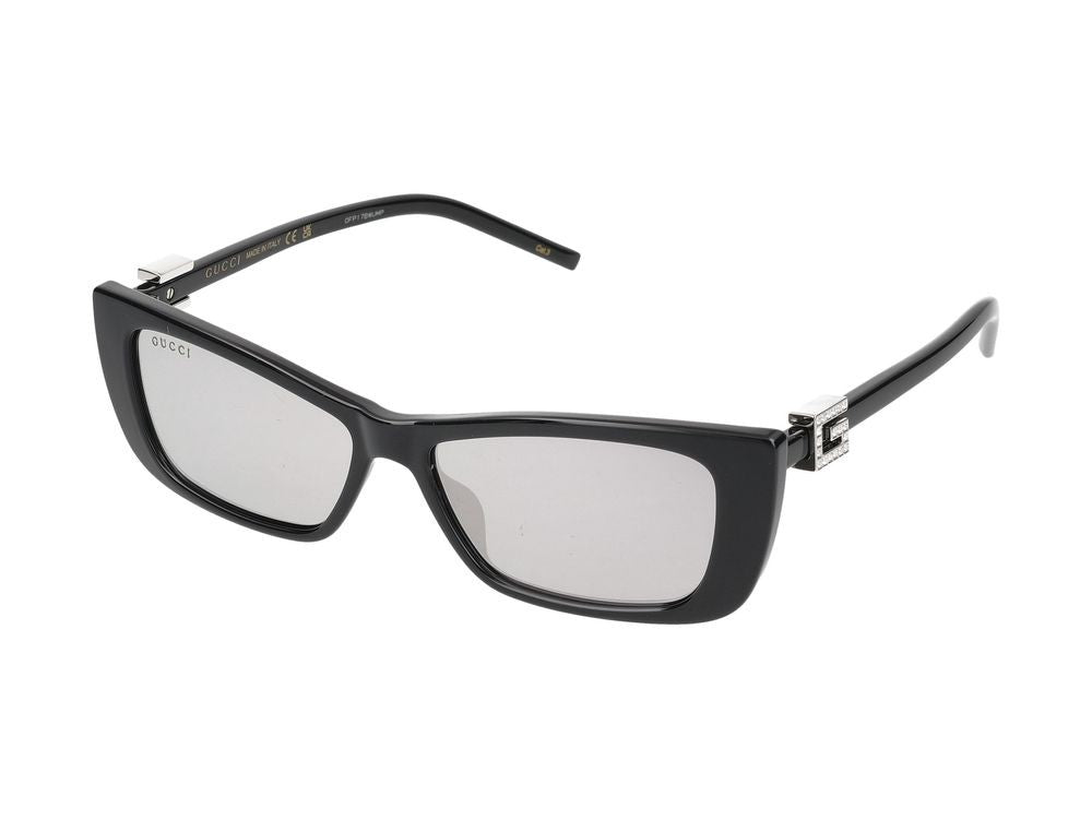 Gucci Black Glossy Finish Oversized Square Sunglasses