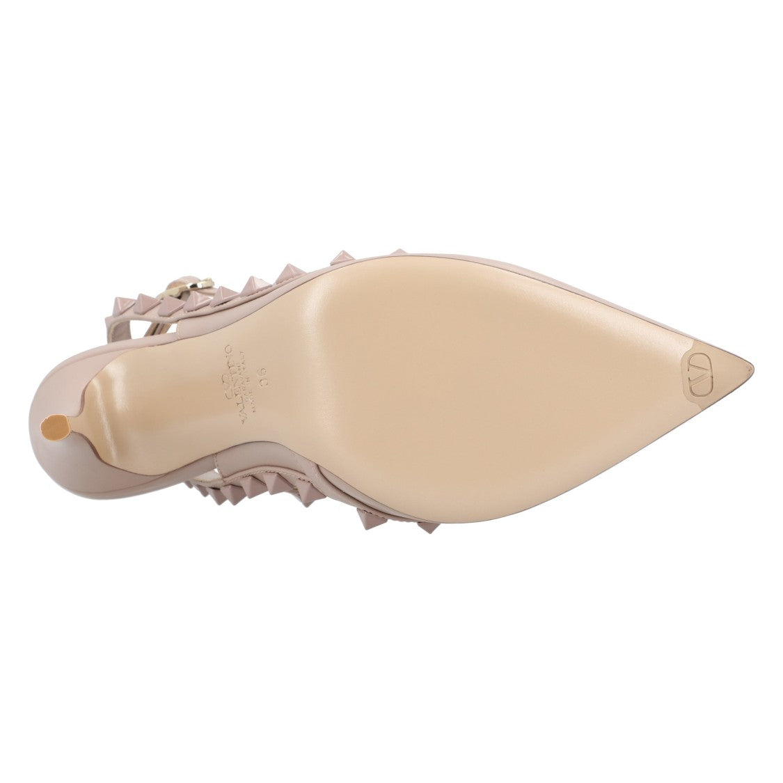 Valentino Pointed Toe Rockstud Pumps With Adjustable Ankle Strap