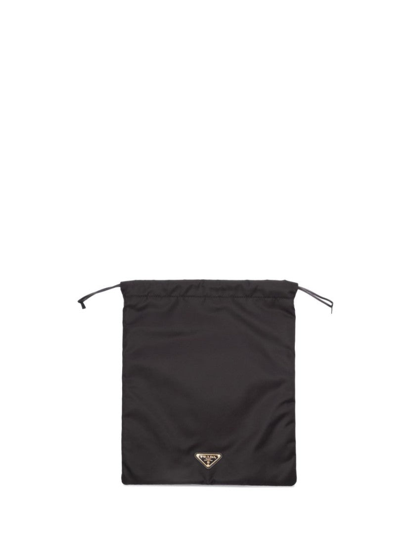 Prada Lightweight Drawstring Bag With Logo Plaque