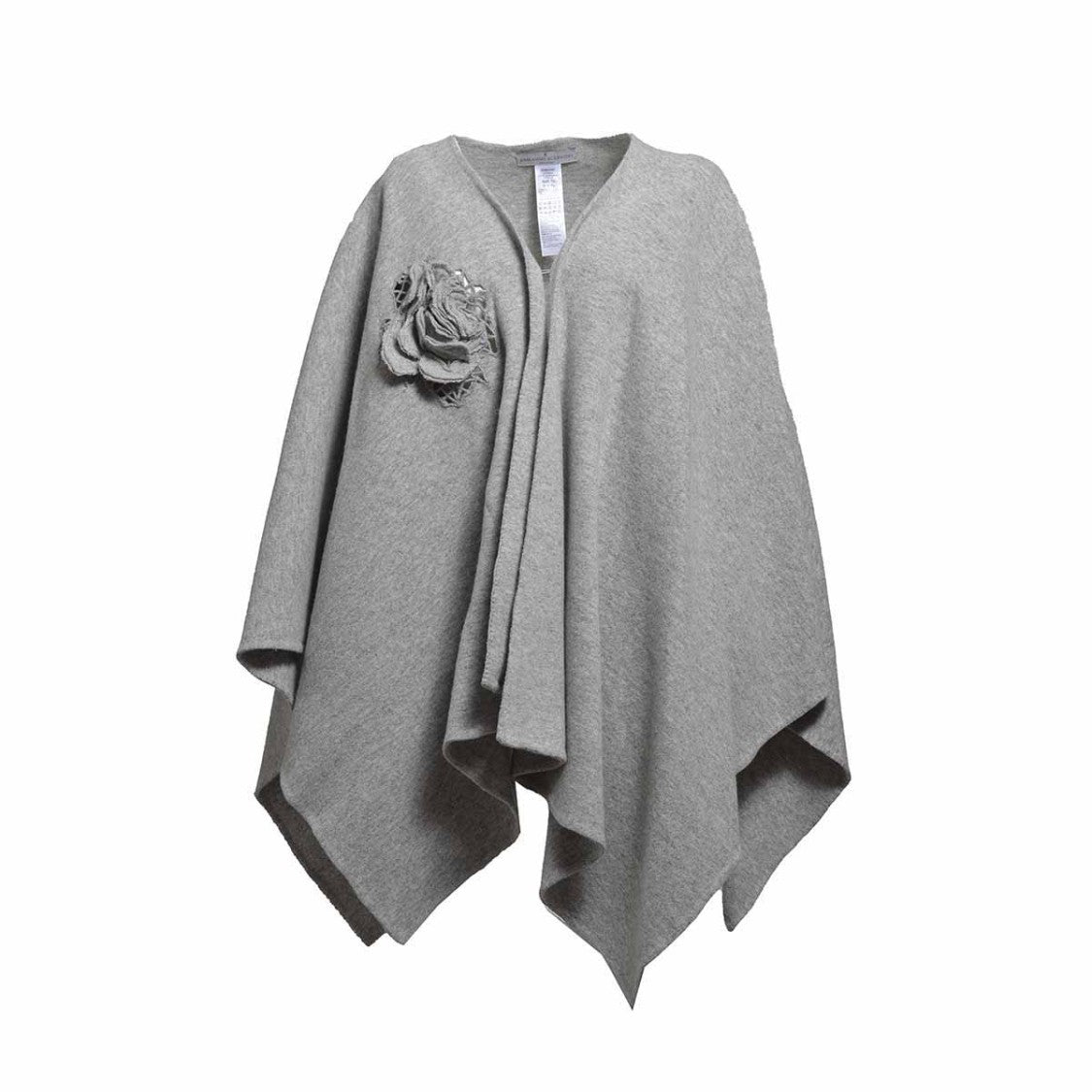 Ermanno Scervino Grey Melange Wool Cape