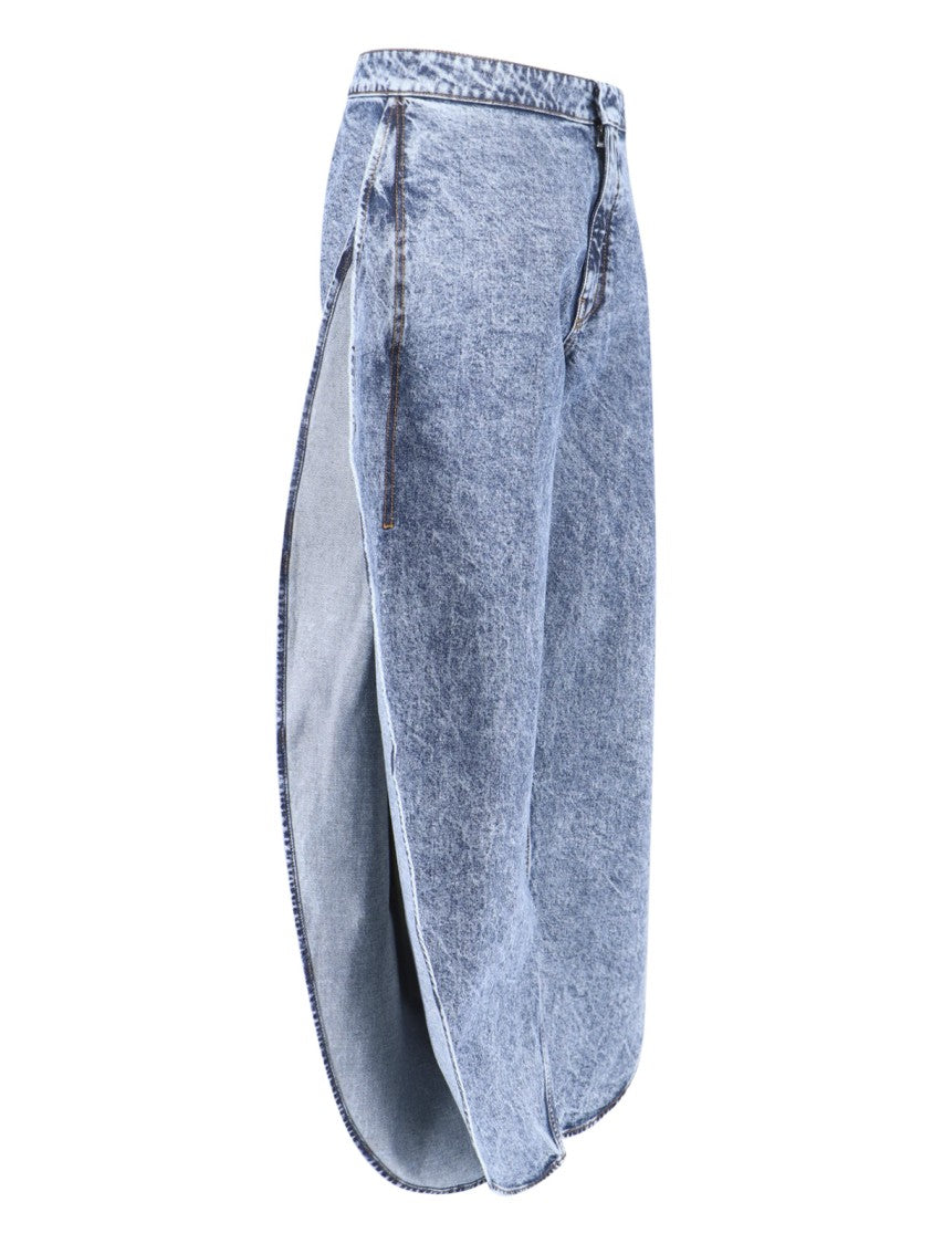 Alaïa Blue High-Waisted Rounded Leg Denim Jeans