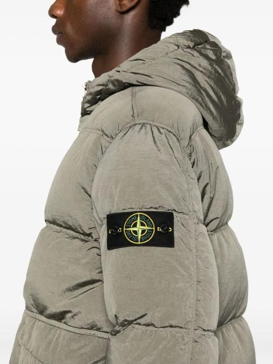 Stone Island Hooded Down Parka In Nylon Metal Econyl