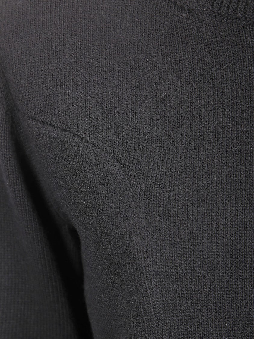 Stefano Mortari Asymmetric Hem Wool Sweater With Paneled Design