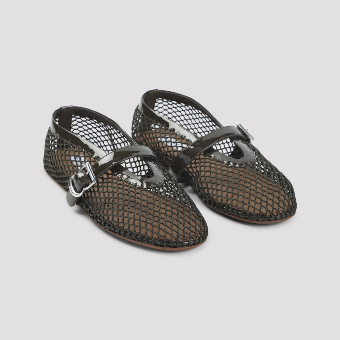 Alaïa Kaki Flat Mesh Ballerinas