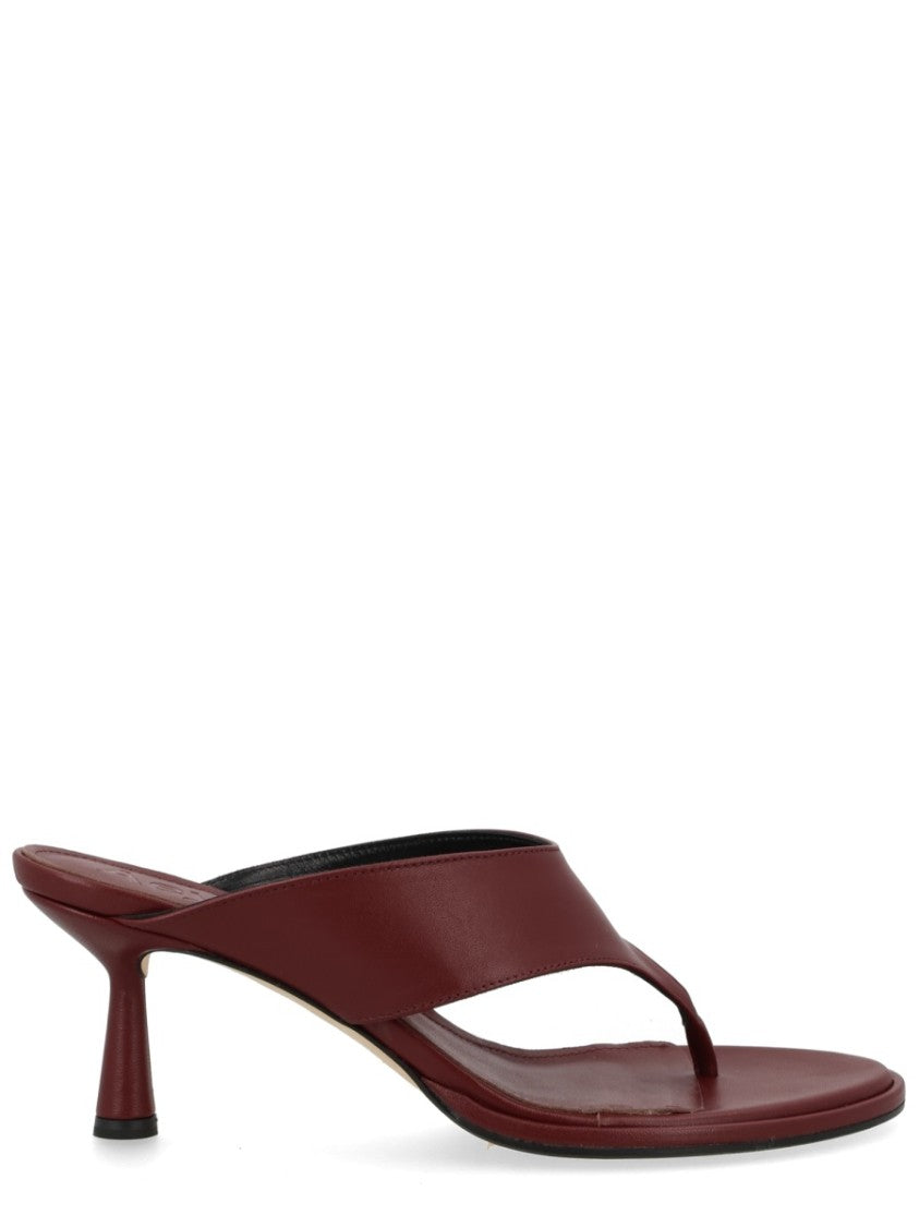 Aeydē Neutrals Refined Flared Heel Thong Sandals