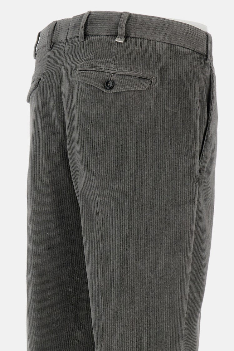 Pt01 Wide Ribbed Velvet Trousers