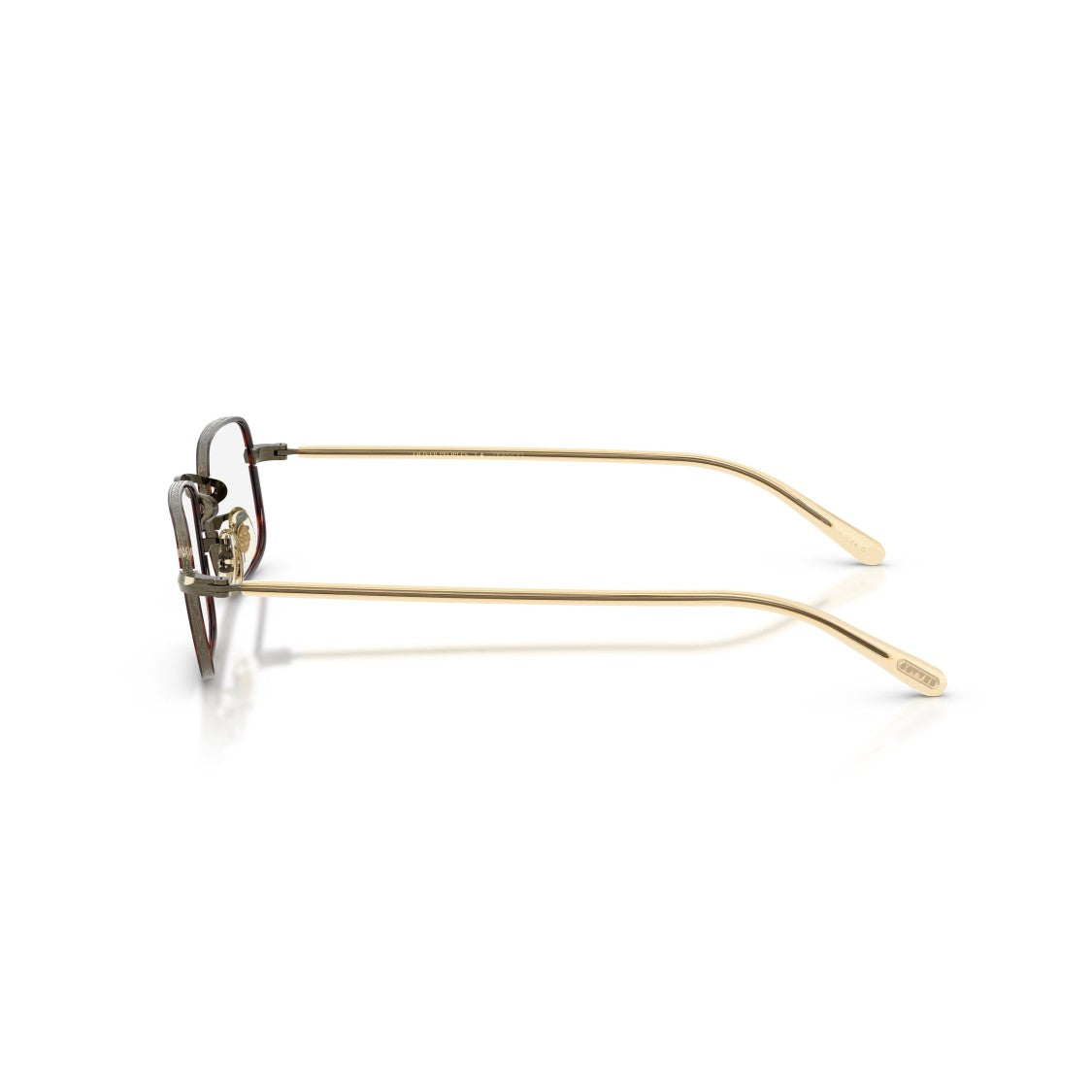 Oliver Peoples 0Ov1366t Rectangular Titanium Sunglasses With Gold-Tone Temples