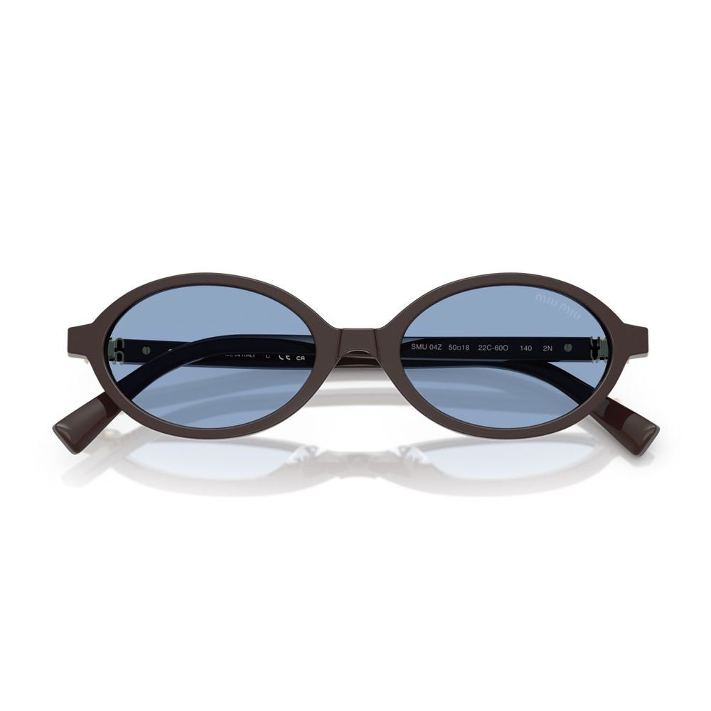 Miu Miu 0Mu 04Zs Miu Regard Oval Mocha Brown Acetate Sunglasses