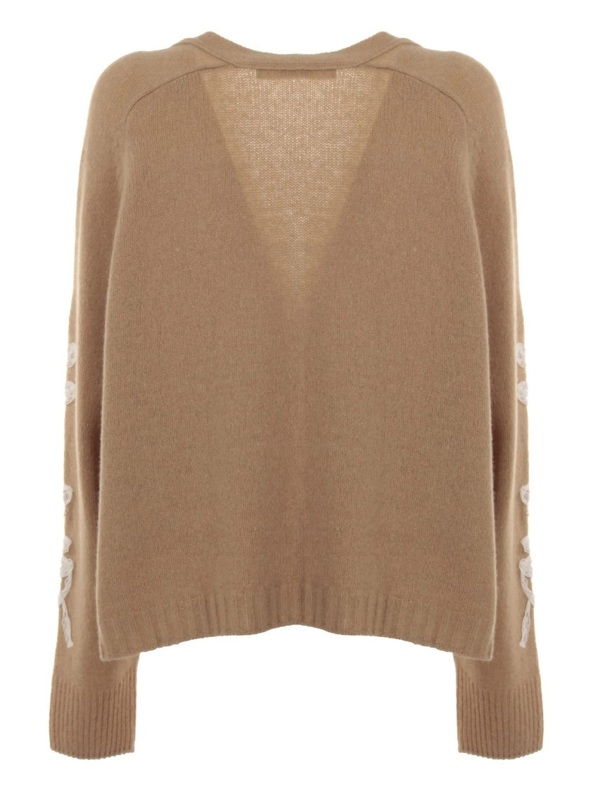 Philosophy Brown Cashmere/Wool Cropped Cardigan