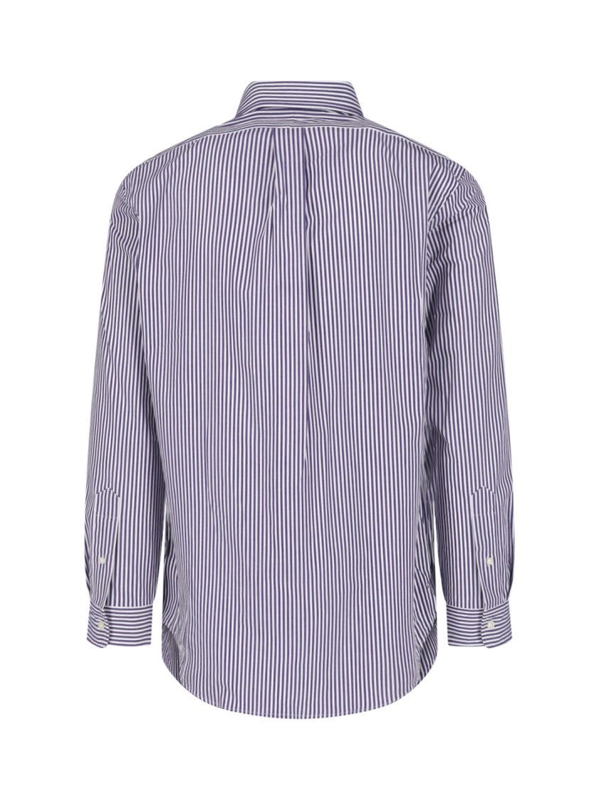 Polo Ralph Lauren Viola Vertical Stripe Cotton Button-Down Shirt