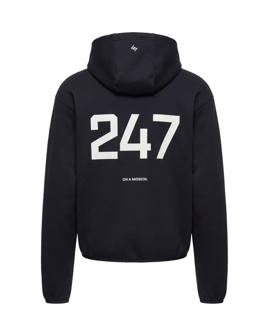 Represent 247 Jet Black 247 Numbers Minimalist Cotton-Blend Hoodie