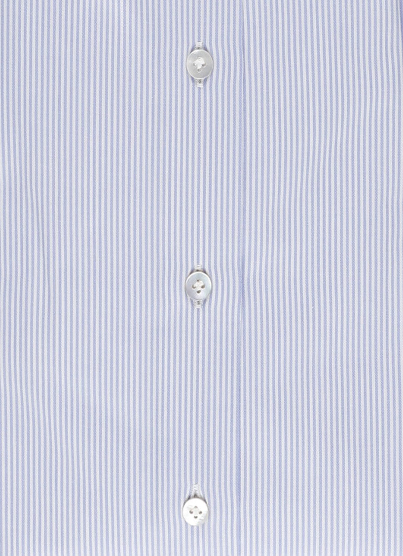 Borriello Blue Striped Cotton Casual Shirt