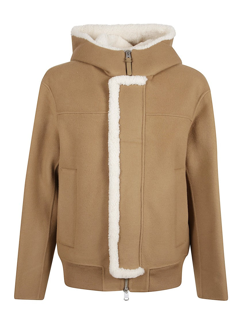 Mackage Casual Brown Jacket With Shearling Trim