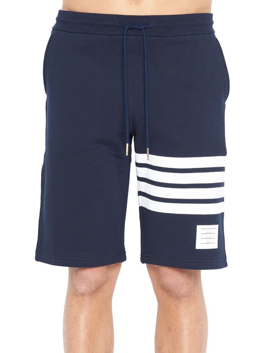 Thom Browne Classic Blue Cotton Shorts With Timeless Appeal