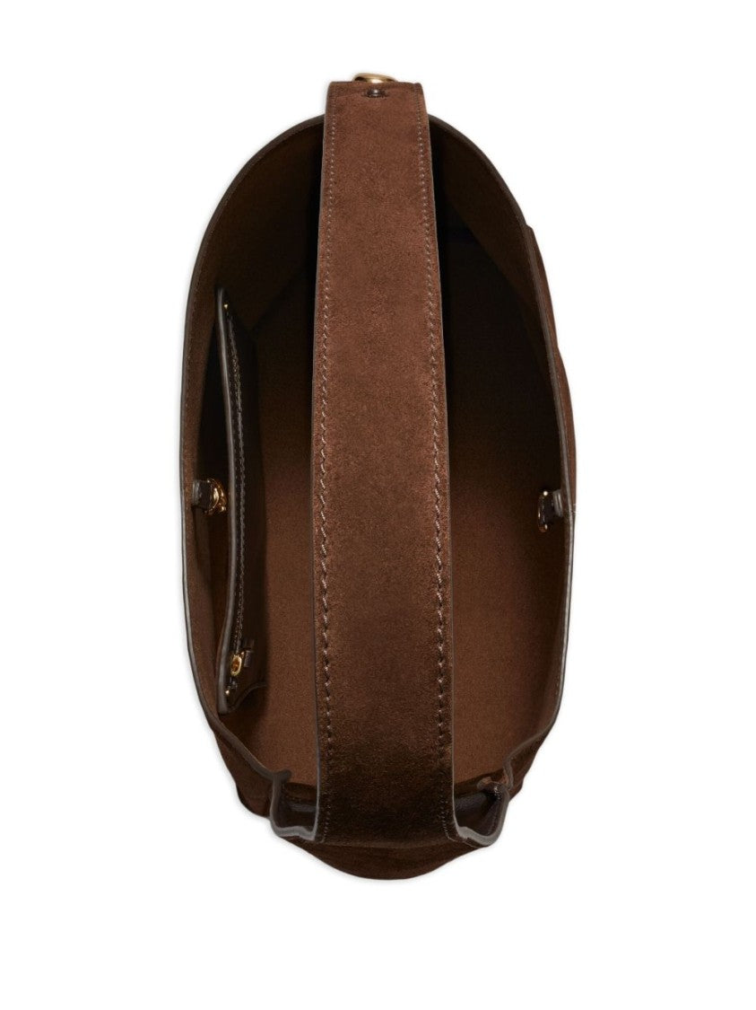 Tory Burch Spacious Brown Suede Shoulder Bag